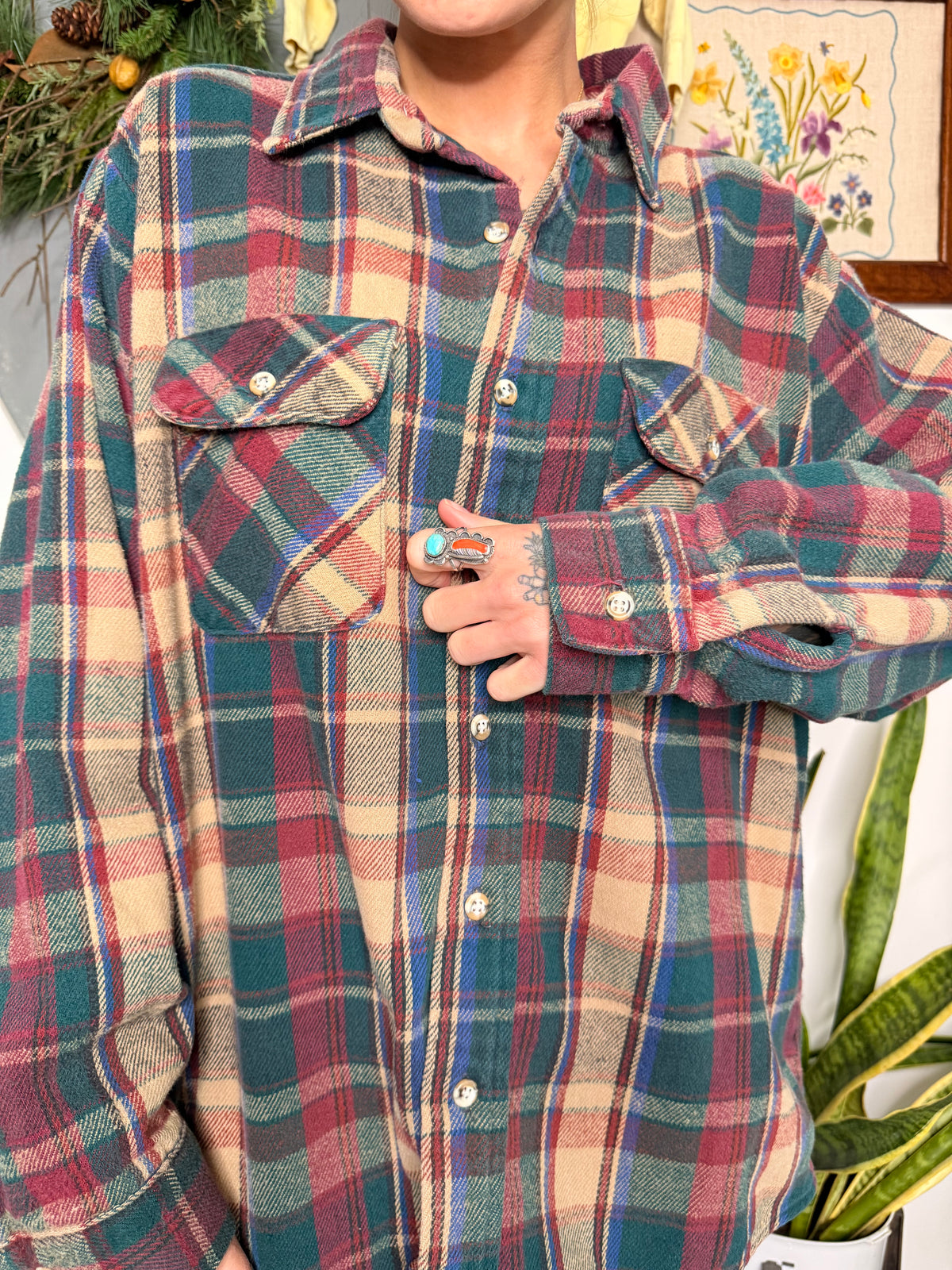 (L) Vtg cotton flannel