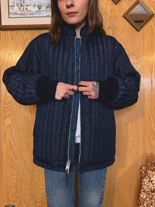 (S/M) Vtg lined puffer jacket
