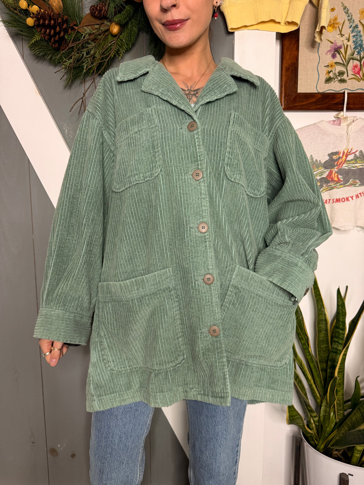 (XL) Vtg corduroy chore coat