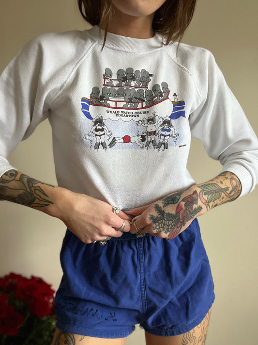 (XXS/XS) vintage whale watch crewneck