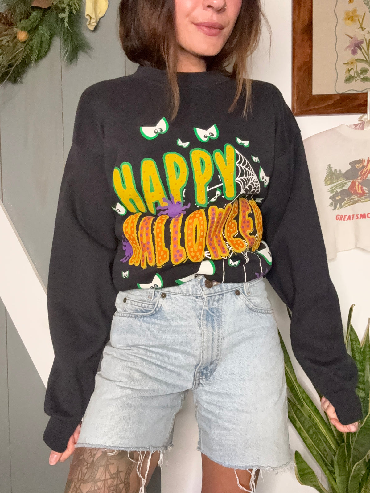 (M/L) Vtg Halloween crewneck