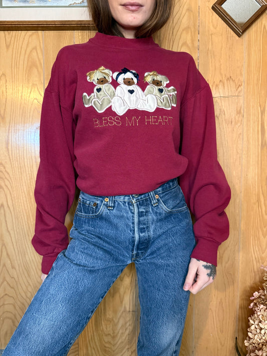 (M) Vtg Bless My Heart crewneck