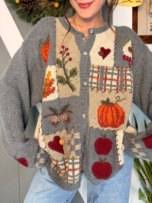 (XL) Vtg fall cardigan