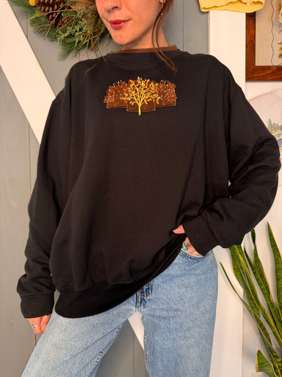 (XL) Vtg fall crewneck
