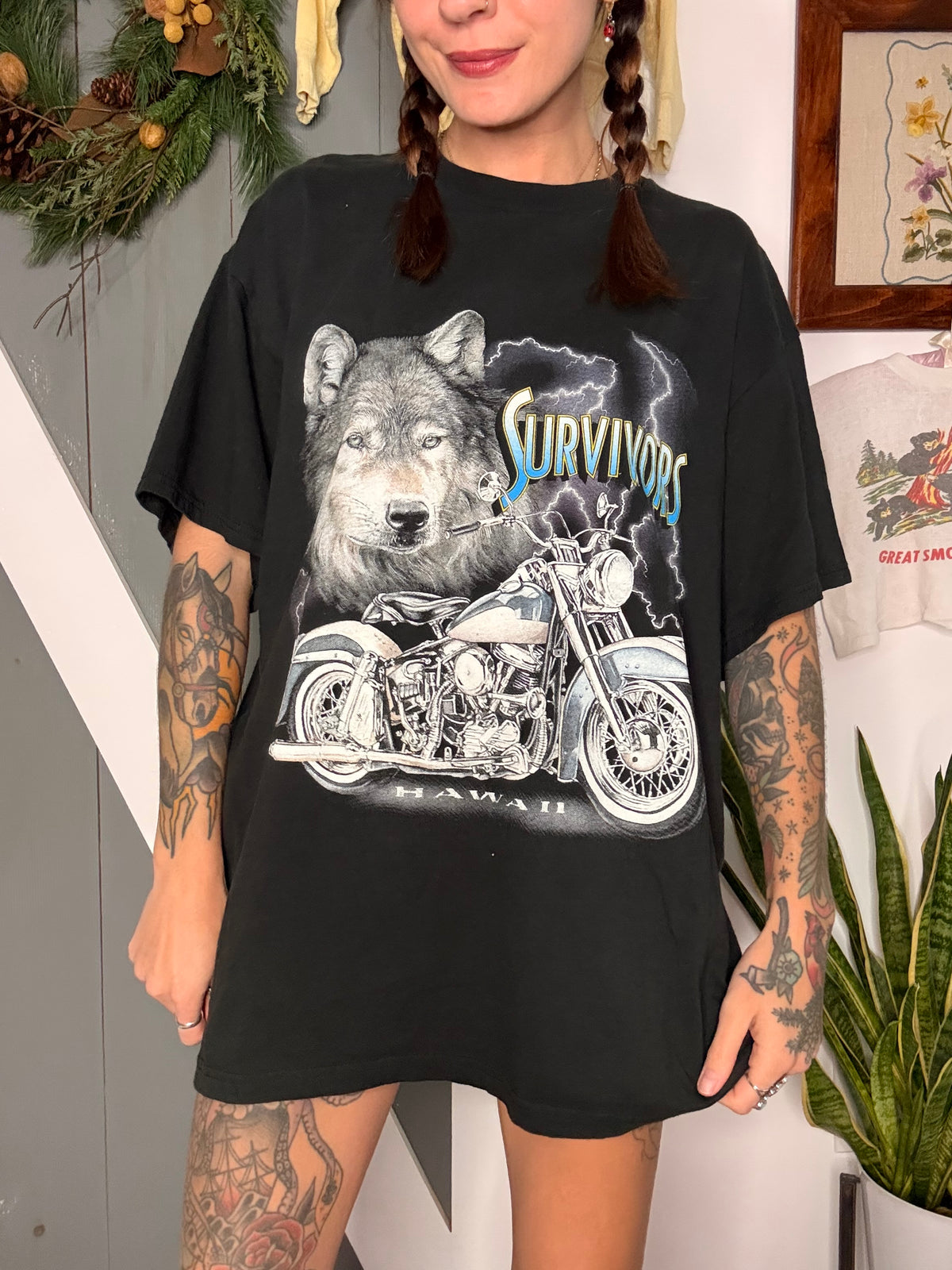 (XL) vtg biker tee