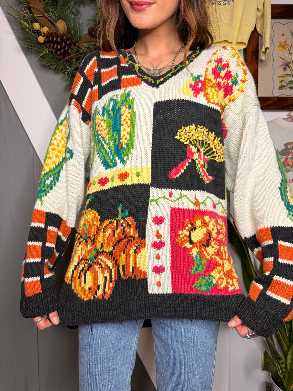 (L/XL) Vtg fall sweater