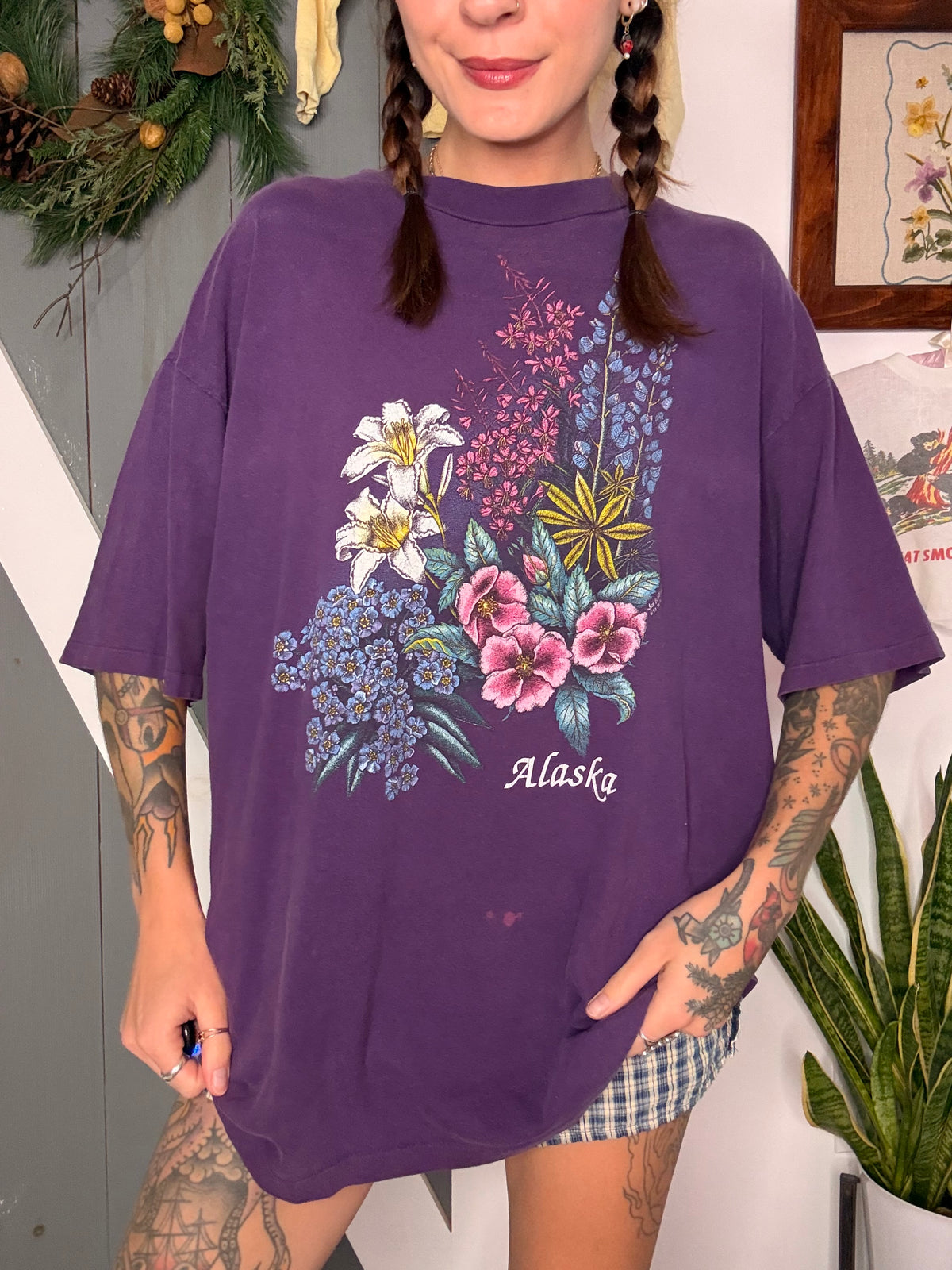 (XL) vtg floral tee
