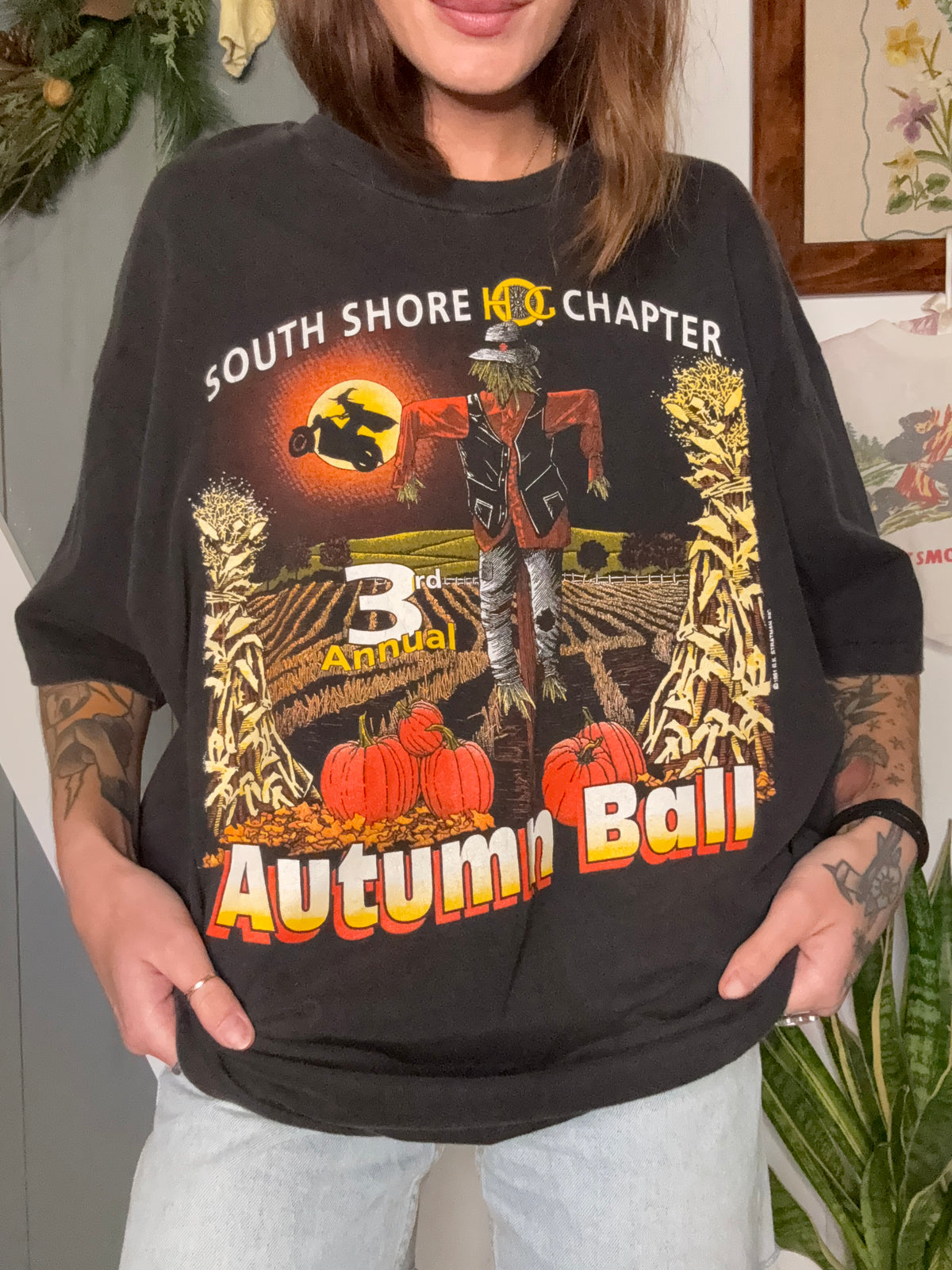 (XL) Vtg Halloween Harley tee