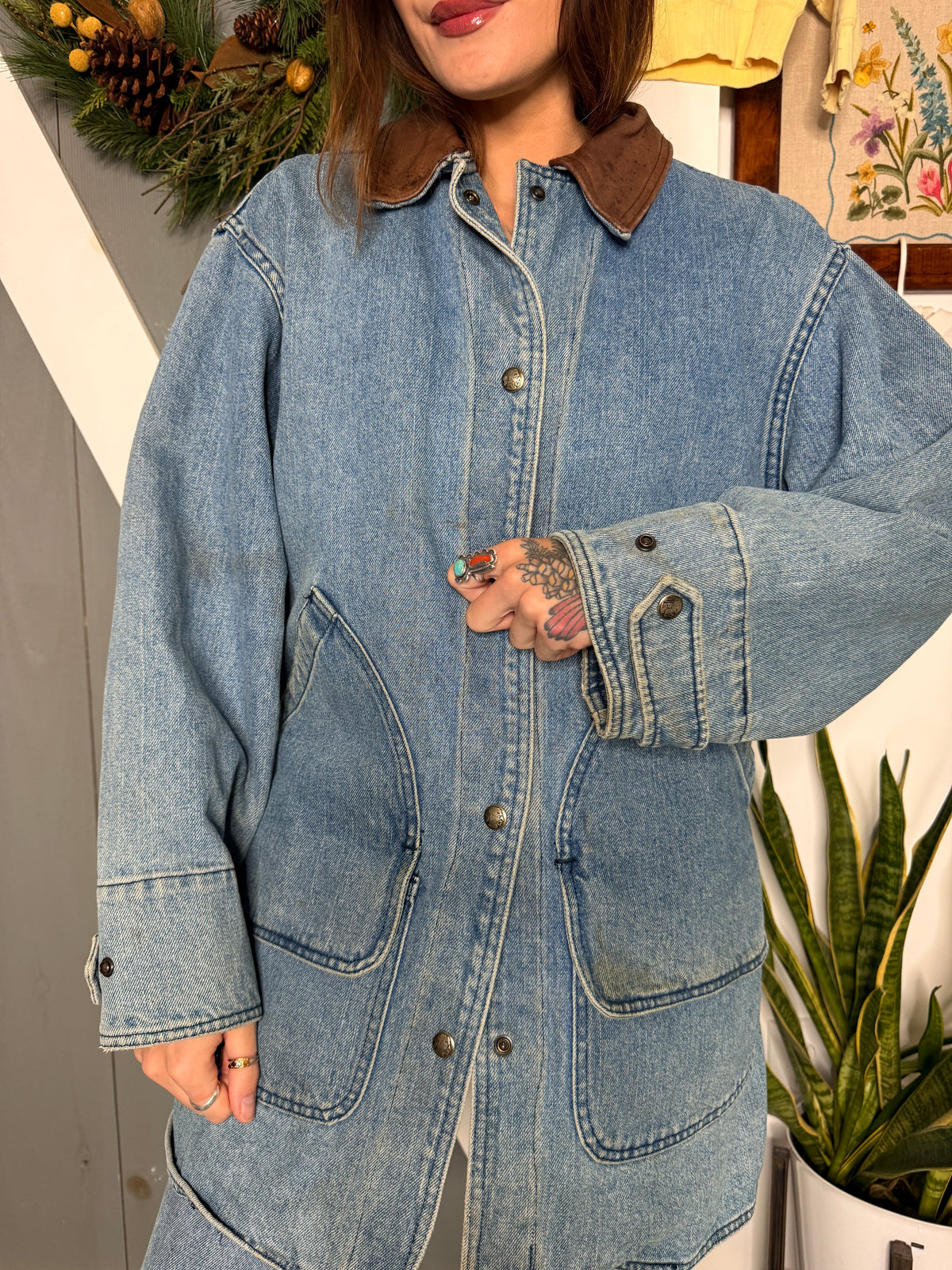 (S) Vtg woolrich chore coat