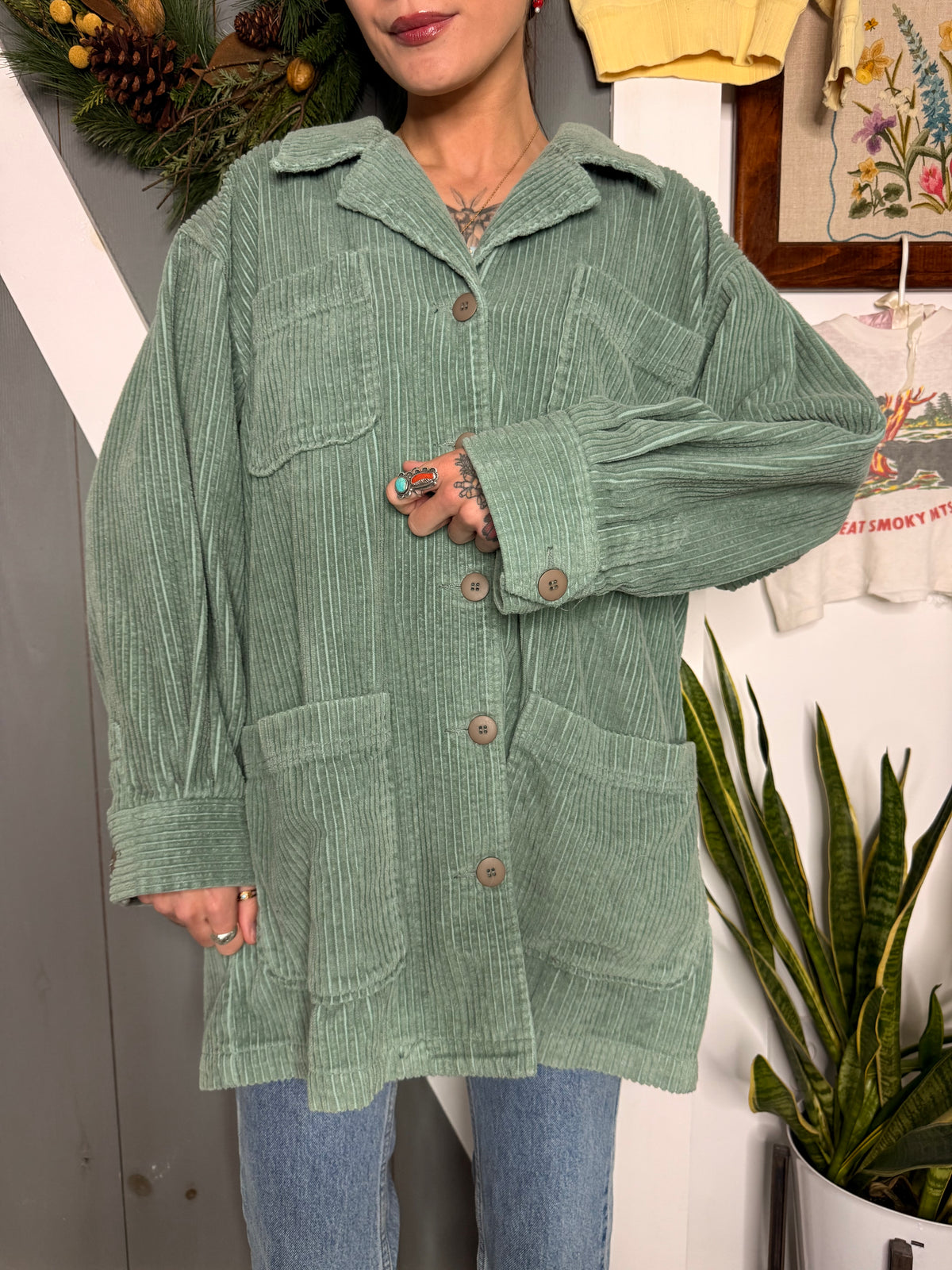 (XL) Vtg corduroy chore coat