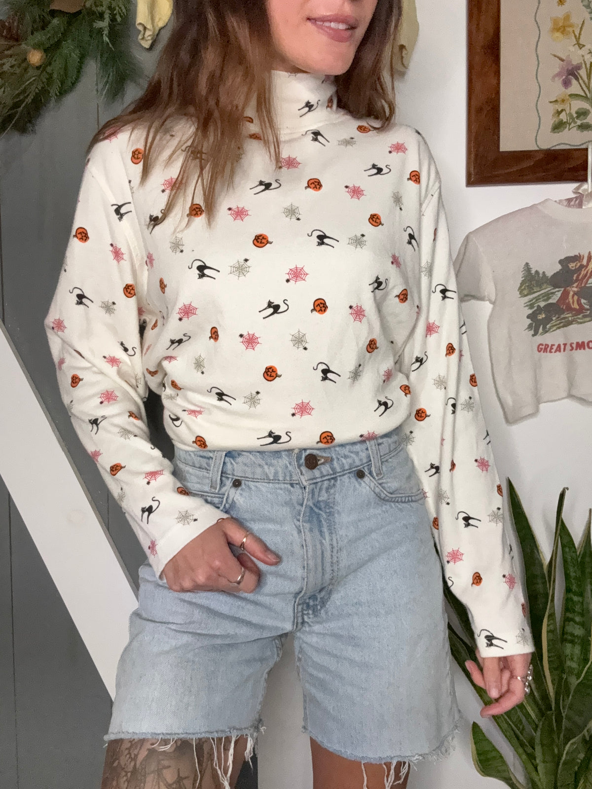 (XL) Vtg Halloween turtleneck