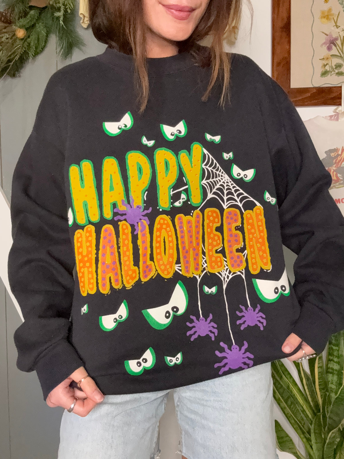 (M/L) Vtg Halloween crewneck