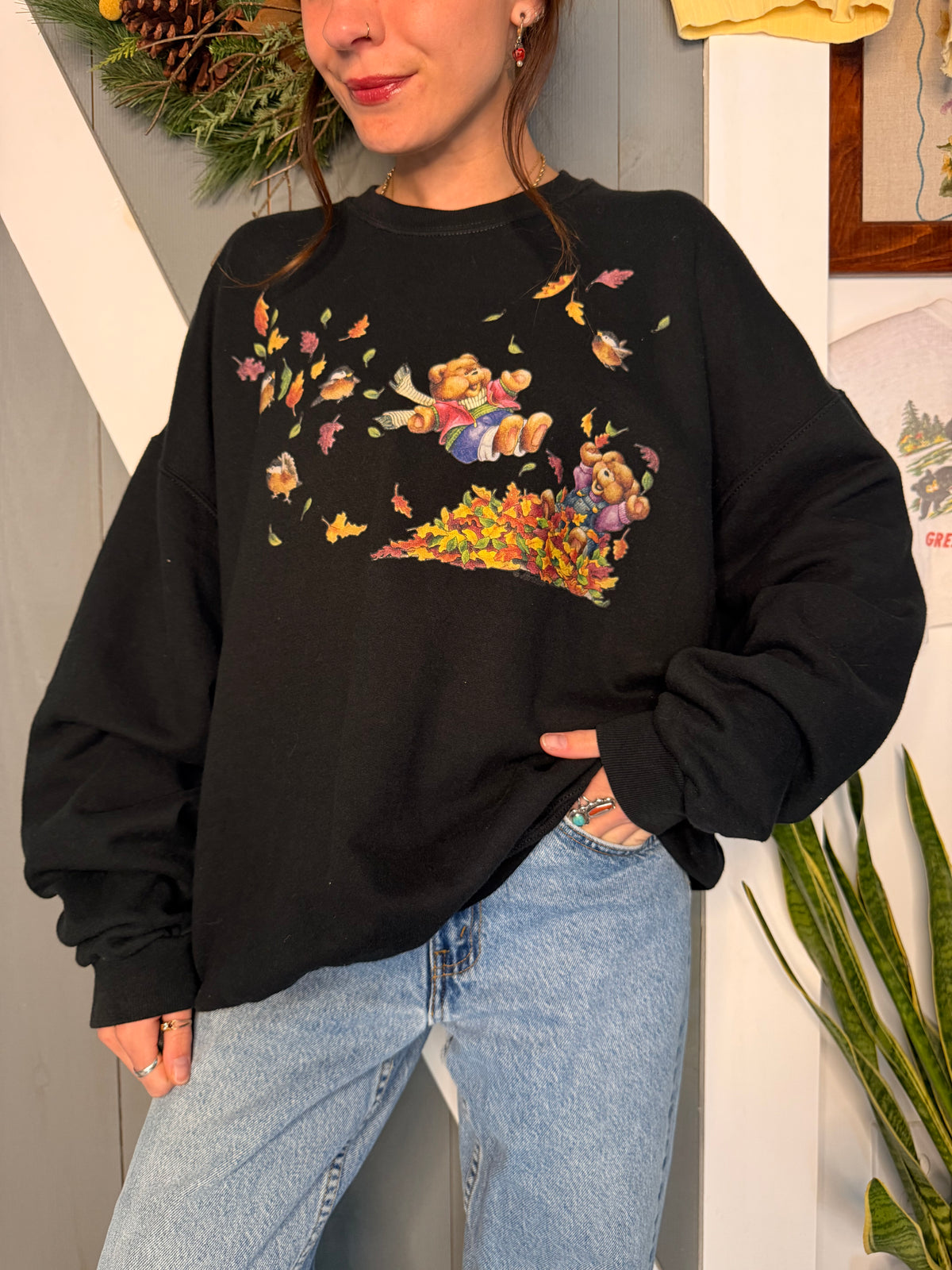 (XL) Vtg fall crewneck