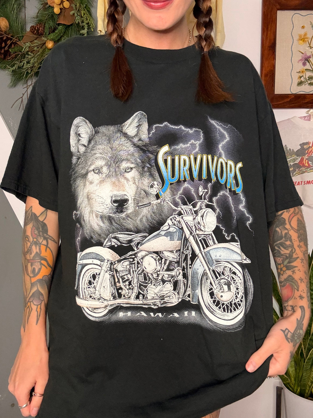 (XL) vtg biker tee