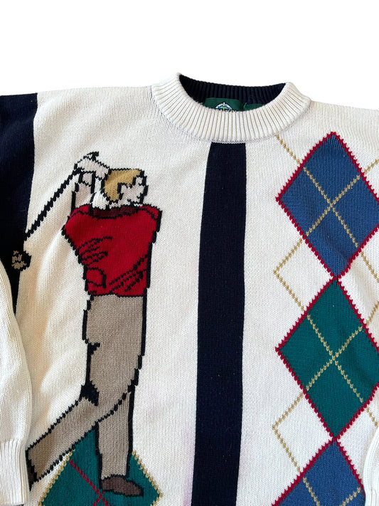 (L) Vintage golf sweater