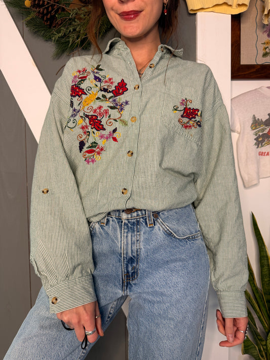 (XL) Vtg fall button up