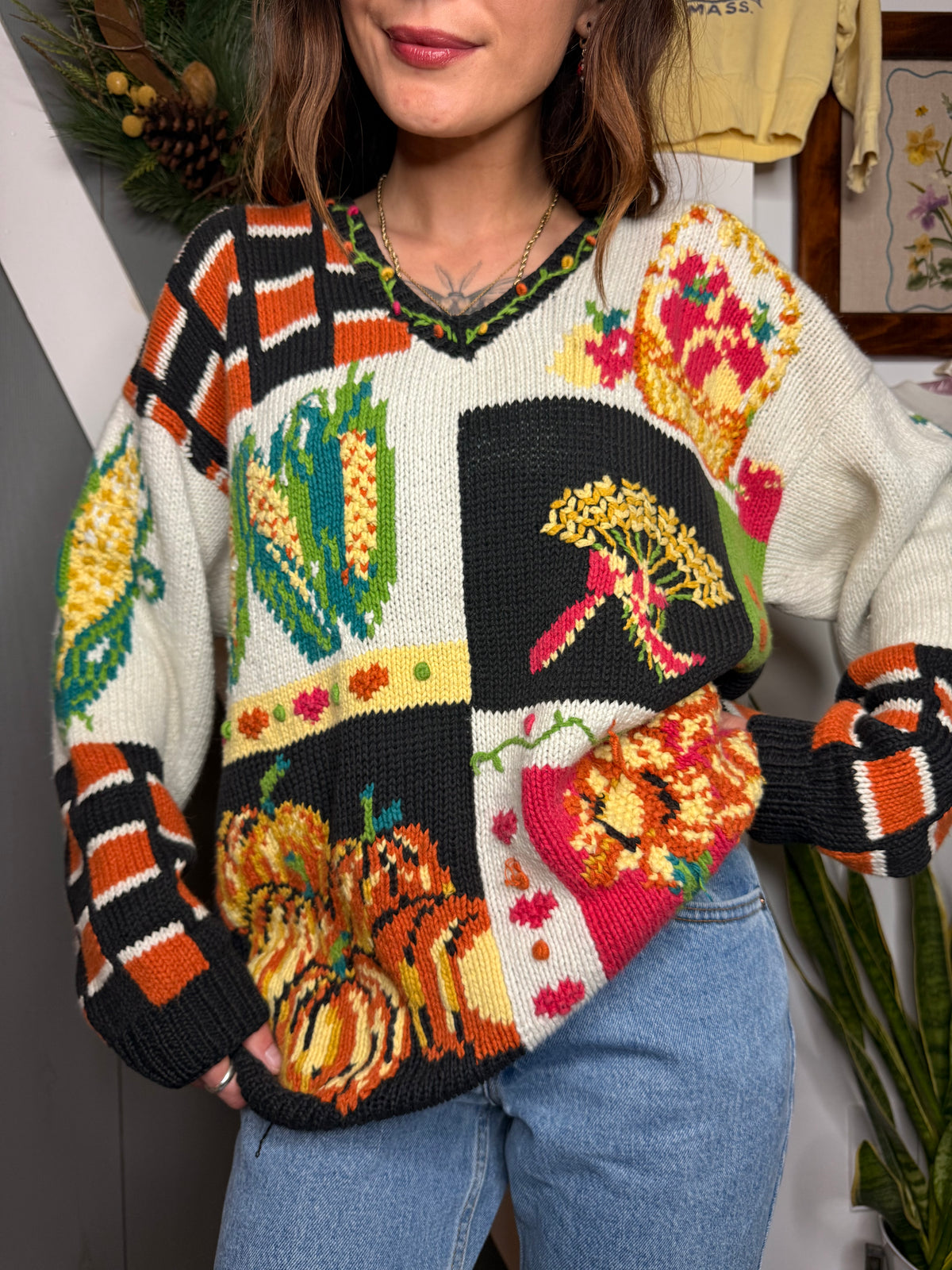(L/XL) Vtg fall sweater