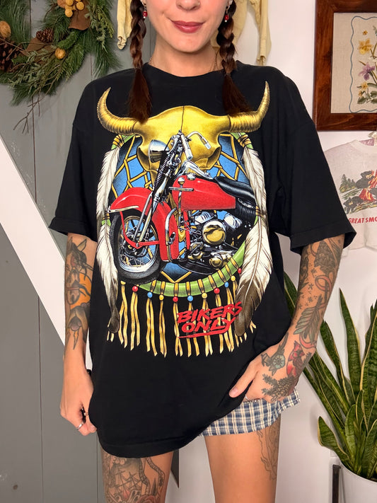 (L) vtg biker tee