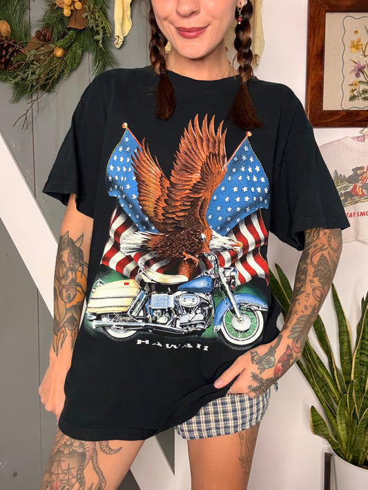 (L) vtg biker tee