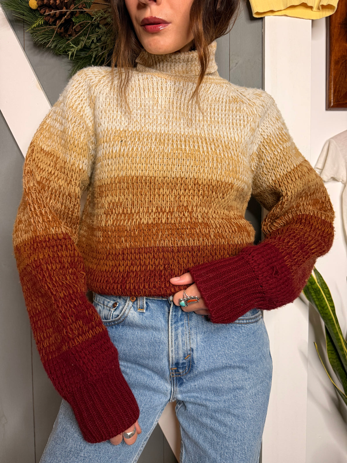 (M) Vtg sunset sweater