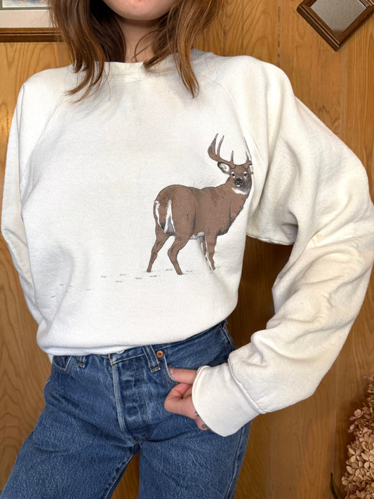 (L/XL) Vtg deer crewneck