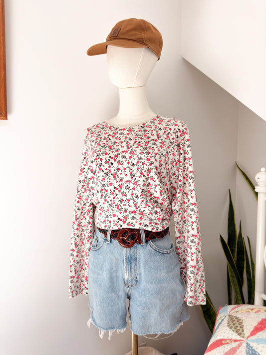 (L) Vtg floral long sleeve