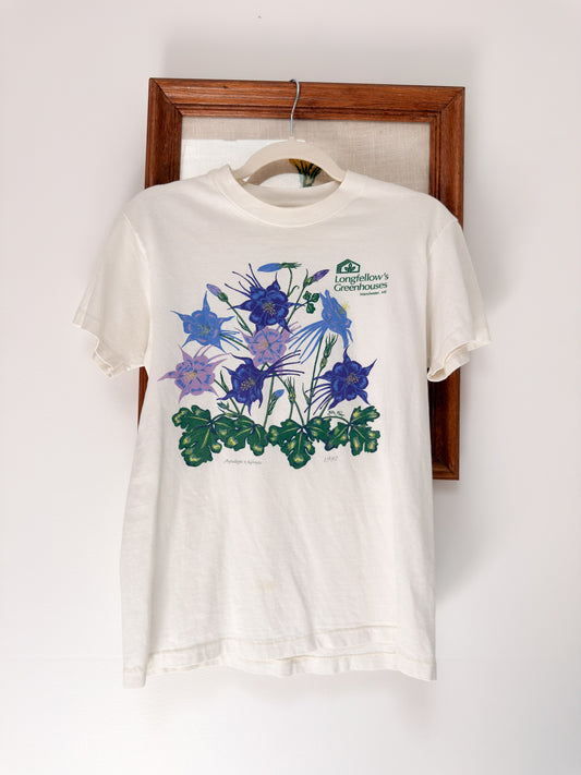 (S) Vtg floral graphic tee