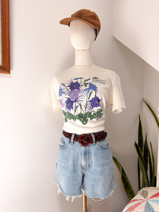 (S) Vtg floral graphic tee