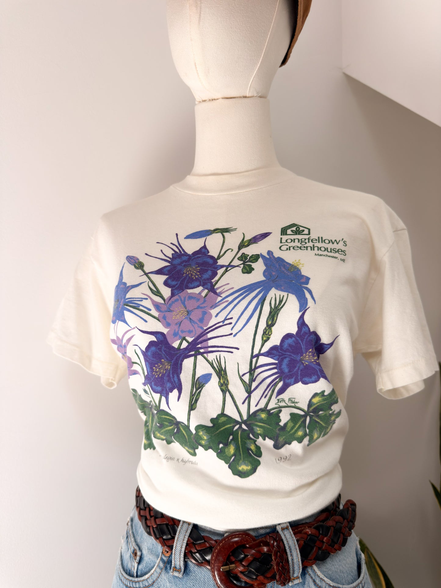 (S) Vtg floral graphic tee