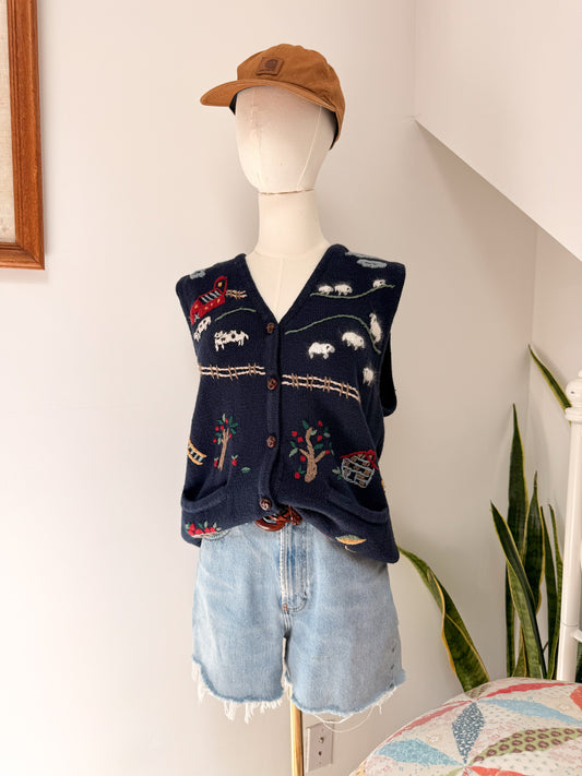 (L) Vtg Knit sweater vest