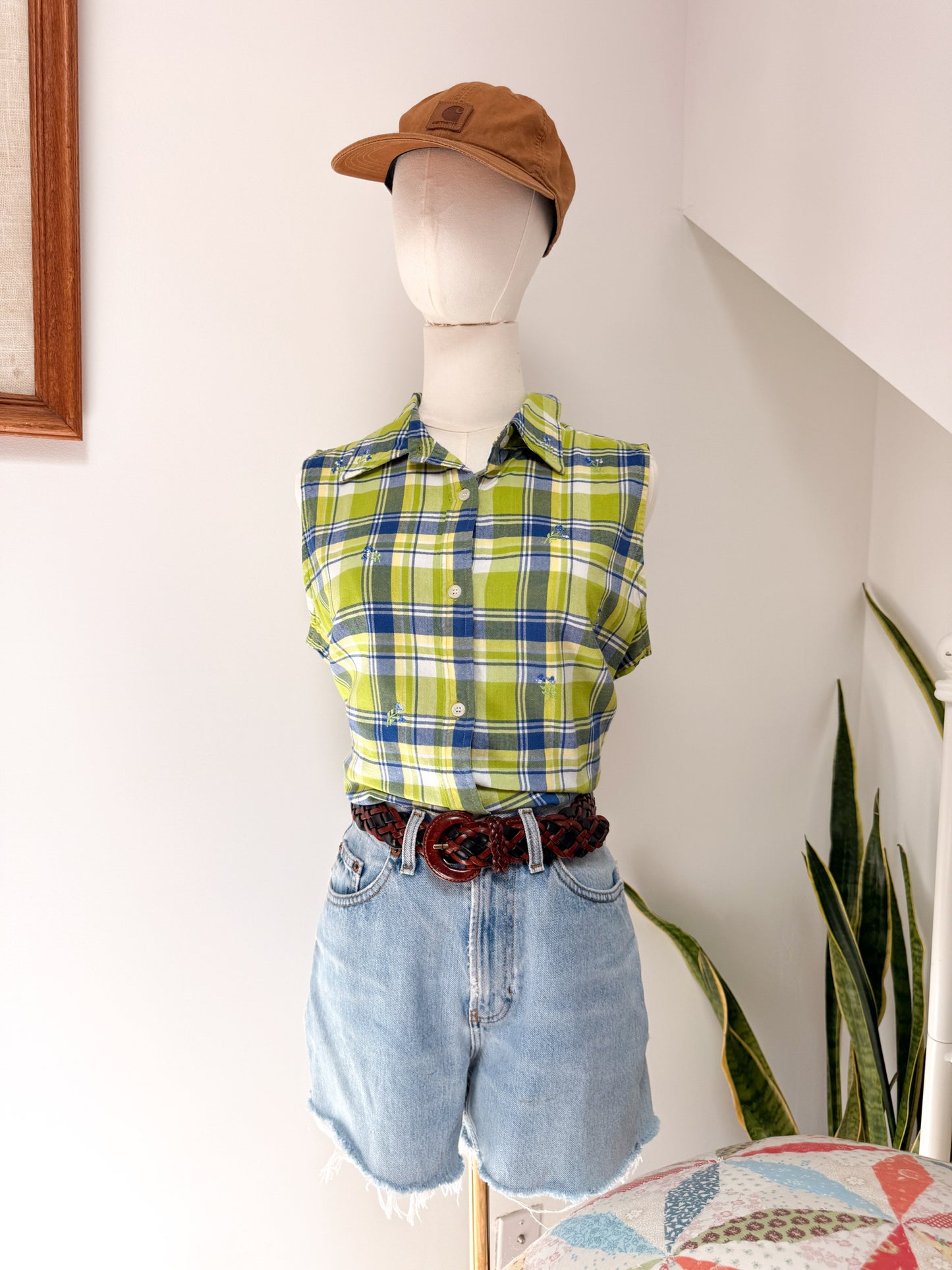 (M) Vtg Plaid top