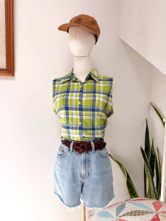 (M) Vtg Plaid top