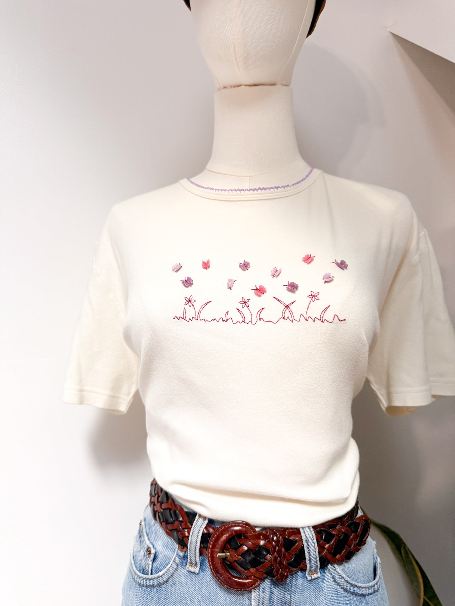(L) Vtg butterfly tee
