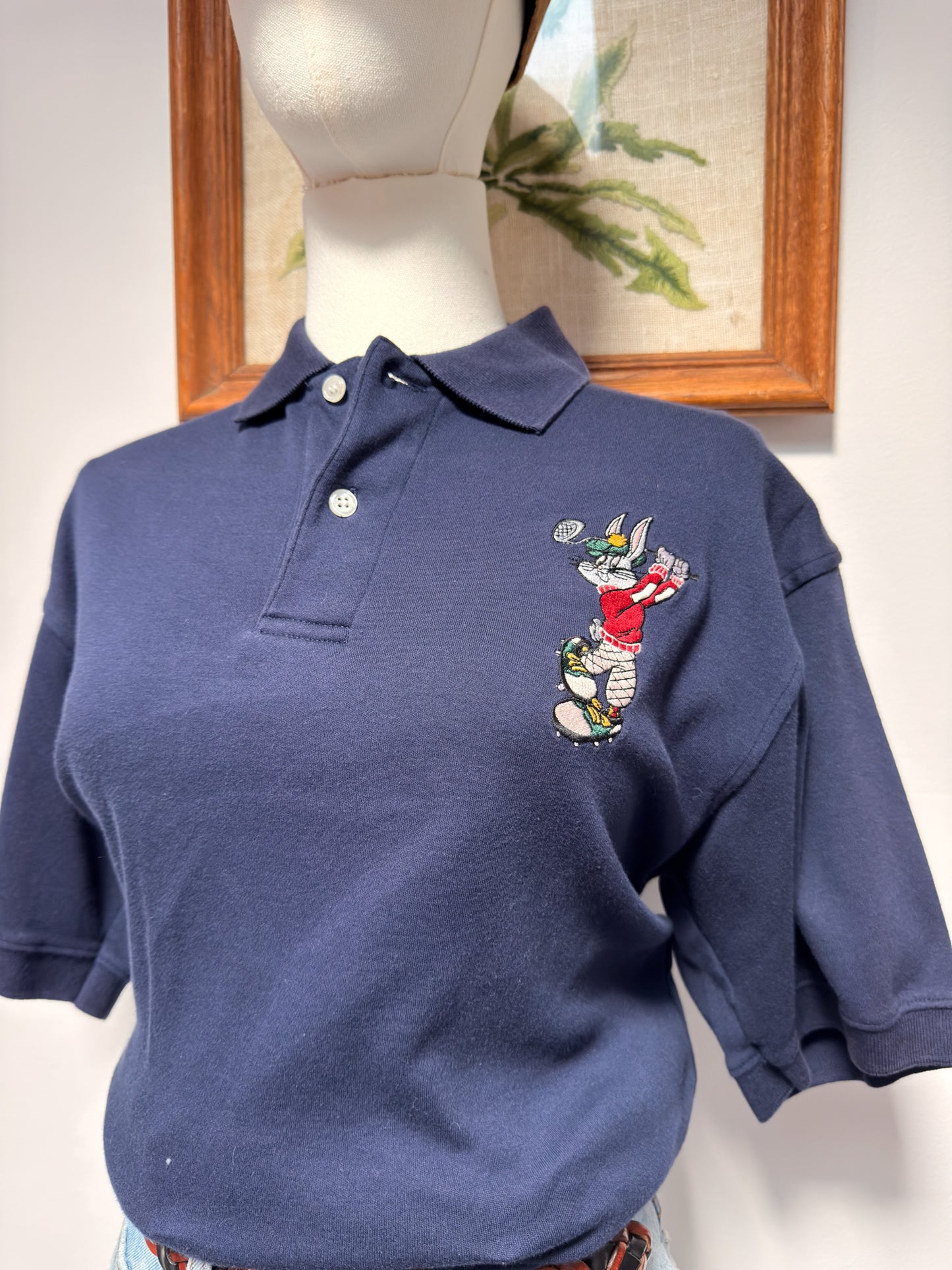 (S) Vtg Looney Tunes golf polo