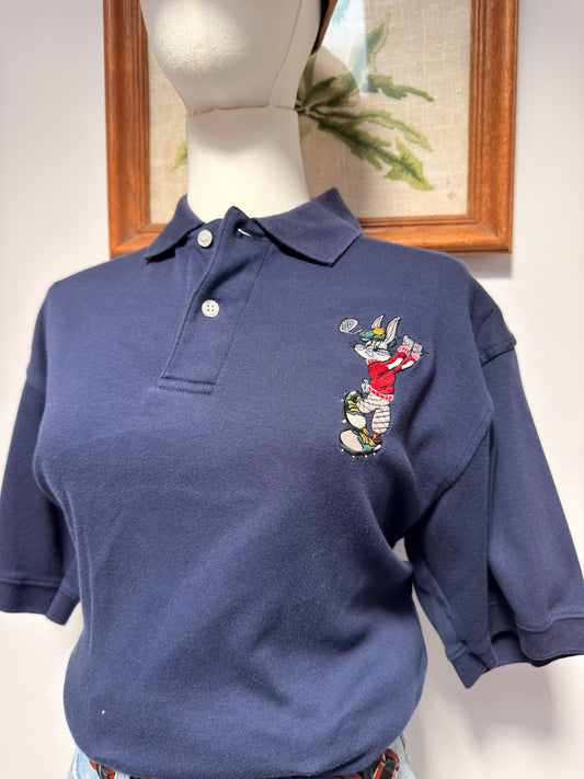 (S) Vtg Looney Tunes golf polo