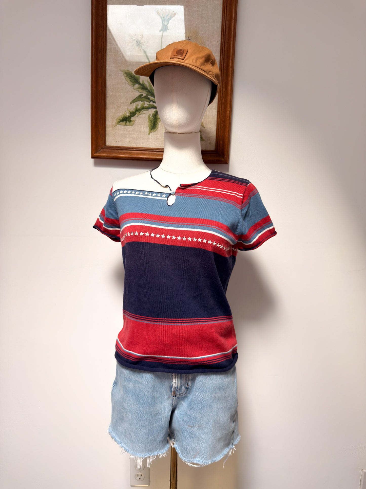 (S) Vtg striped cotton tee