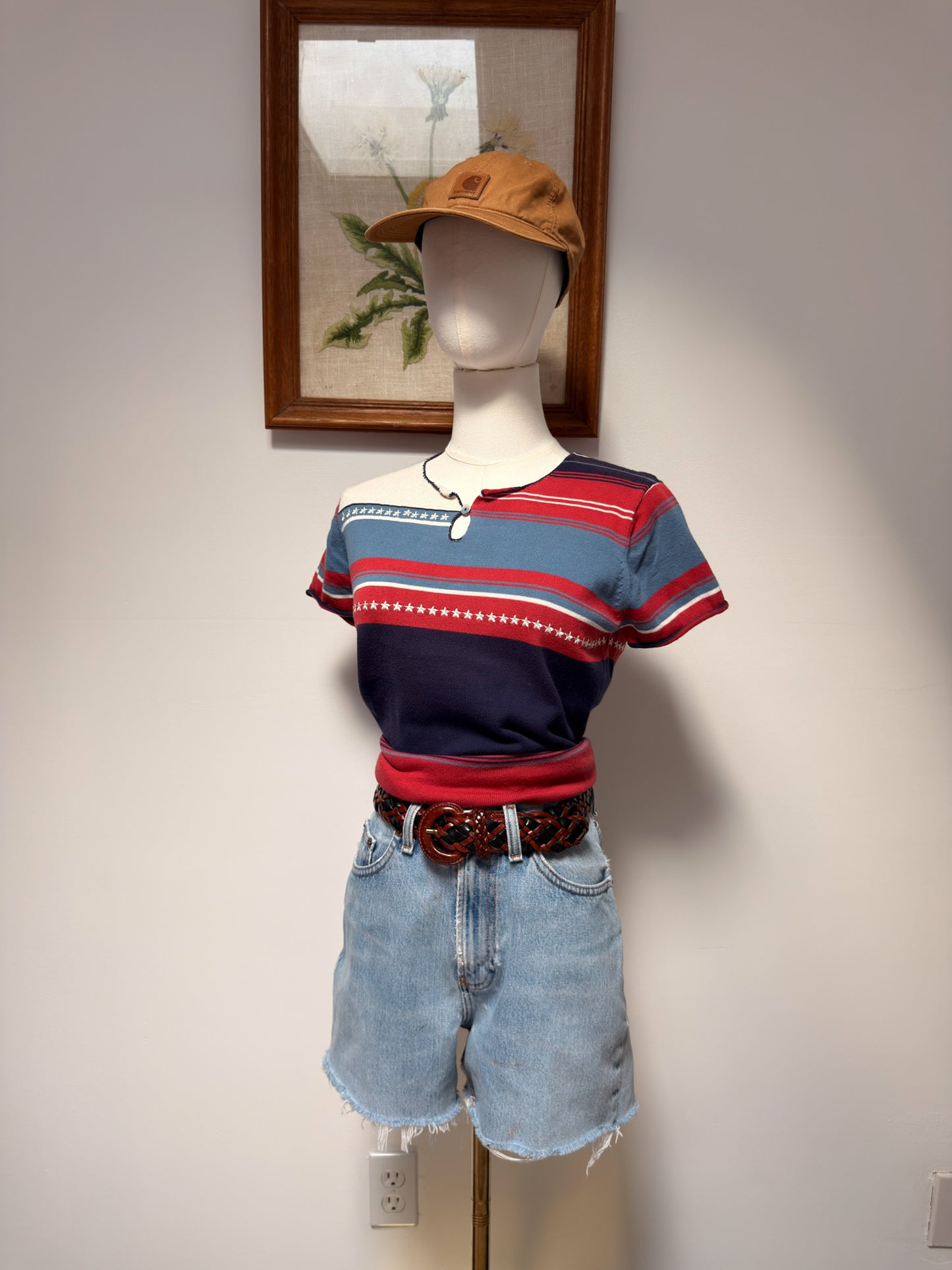 (S) Vtg striped cotton tee