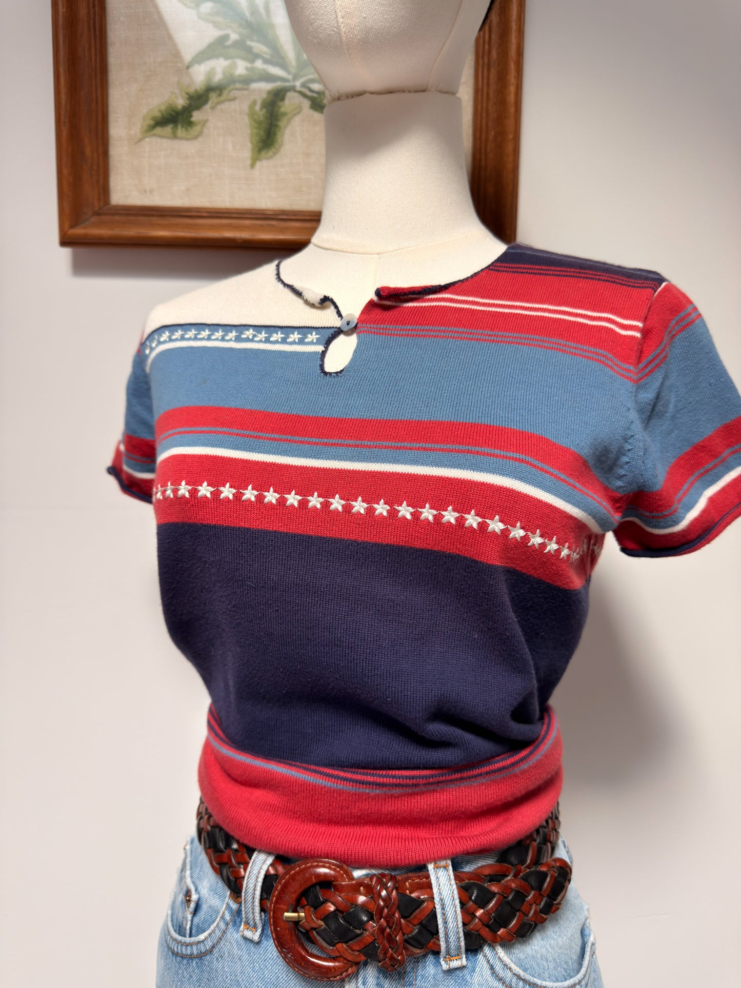 (S) Vtg striped cotton tee