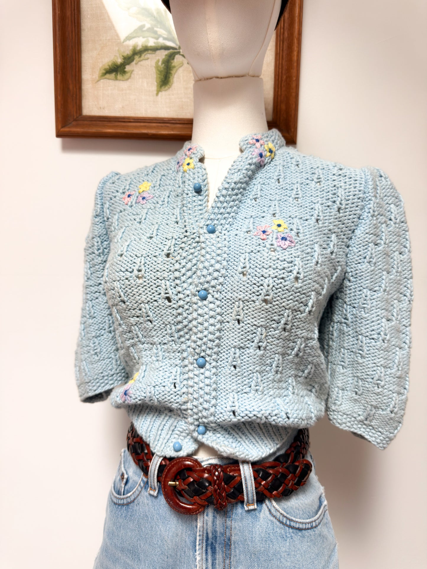 (S) Vtg Handmade knit top