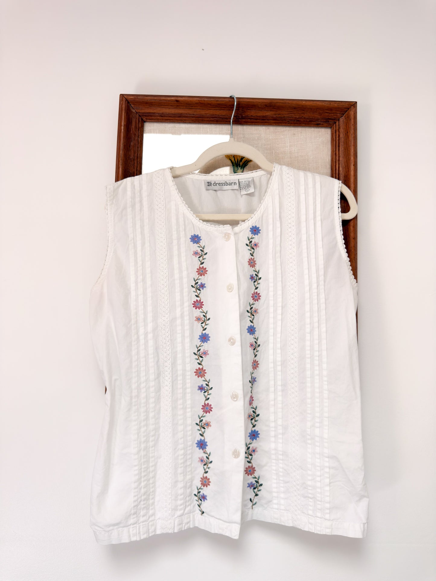(L) Vtg floral blouse
