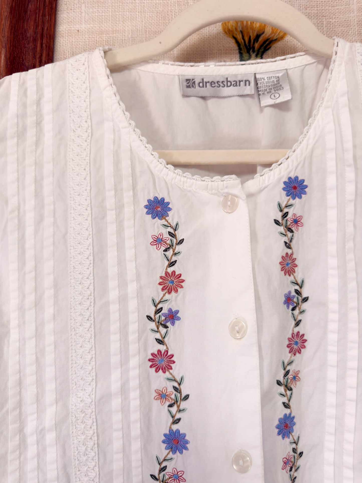 (L) Vtg floral blouse