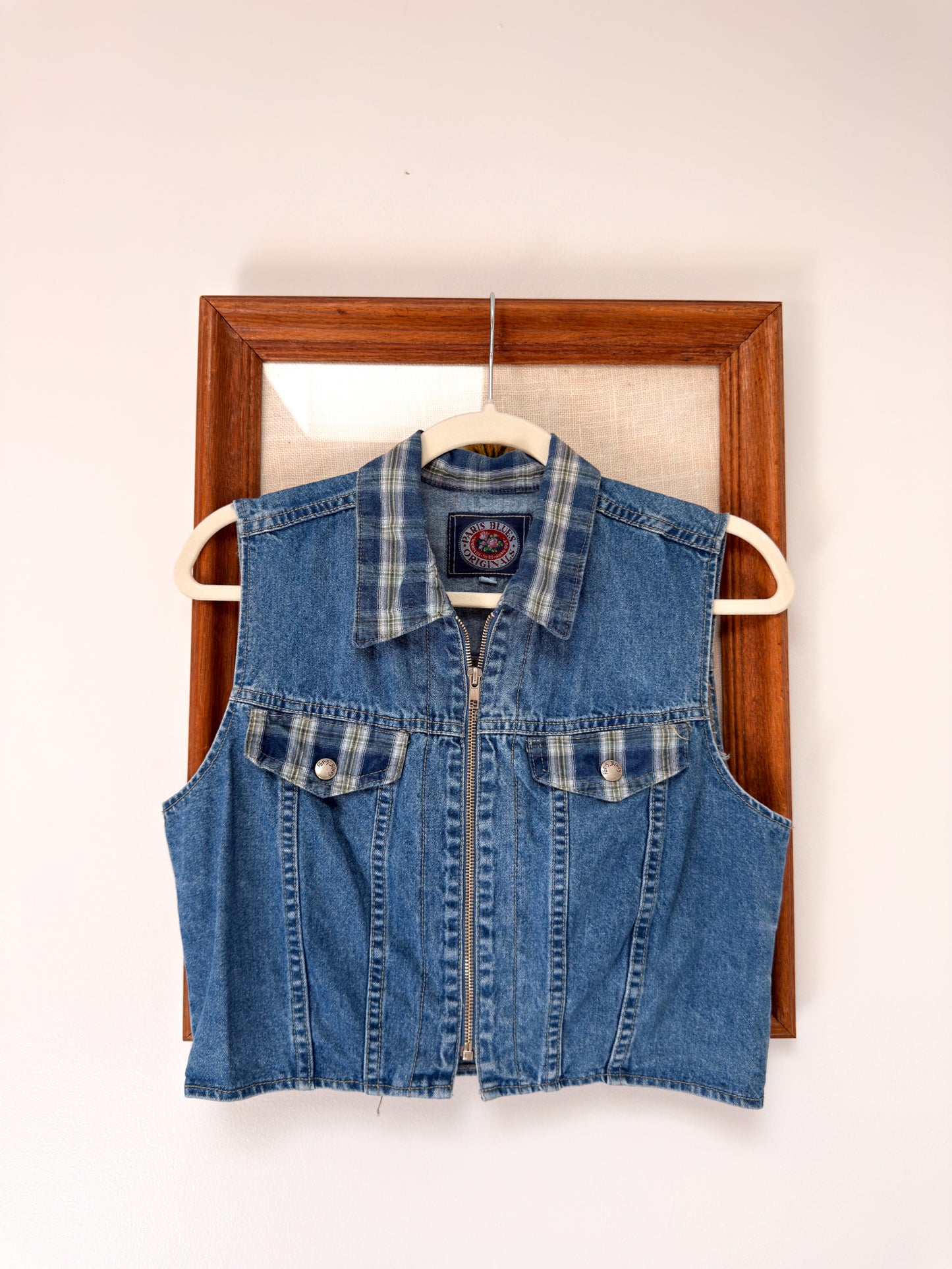 (M) Vtg denim crop top