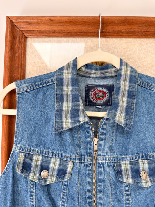 (M) Vtg denim crop top