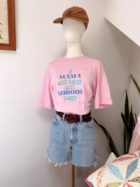 (L) Vtg momma aint happy tee