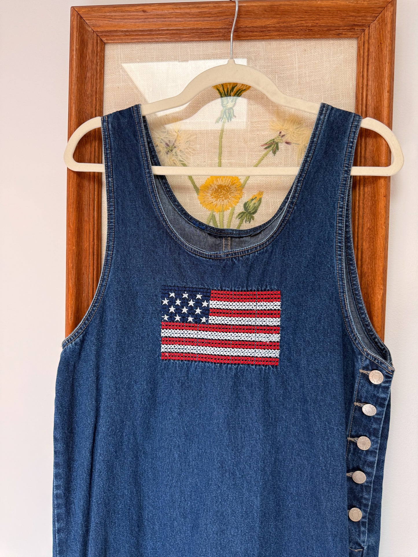 (M) Vtg Patriot denim dress
