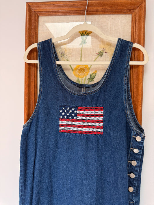 (M) Vtg Patriot denim dress