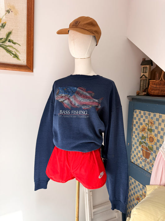 Vtg bass crewneck