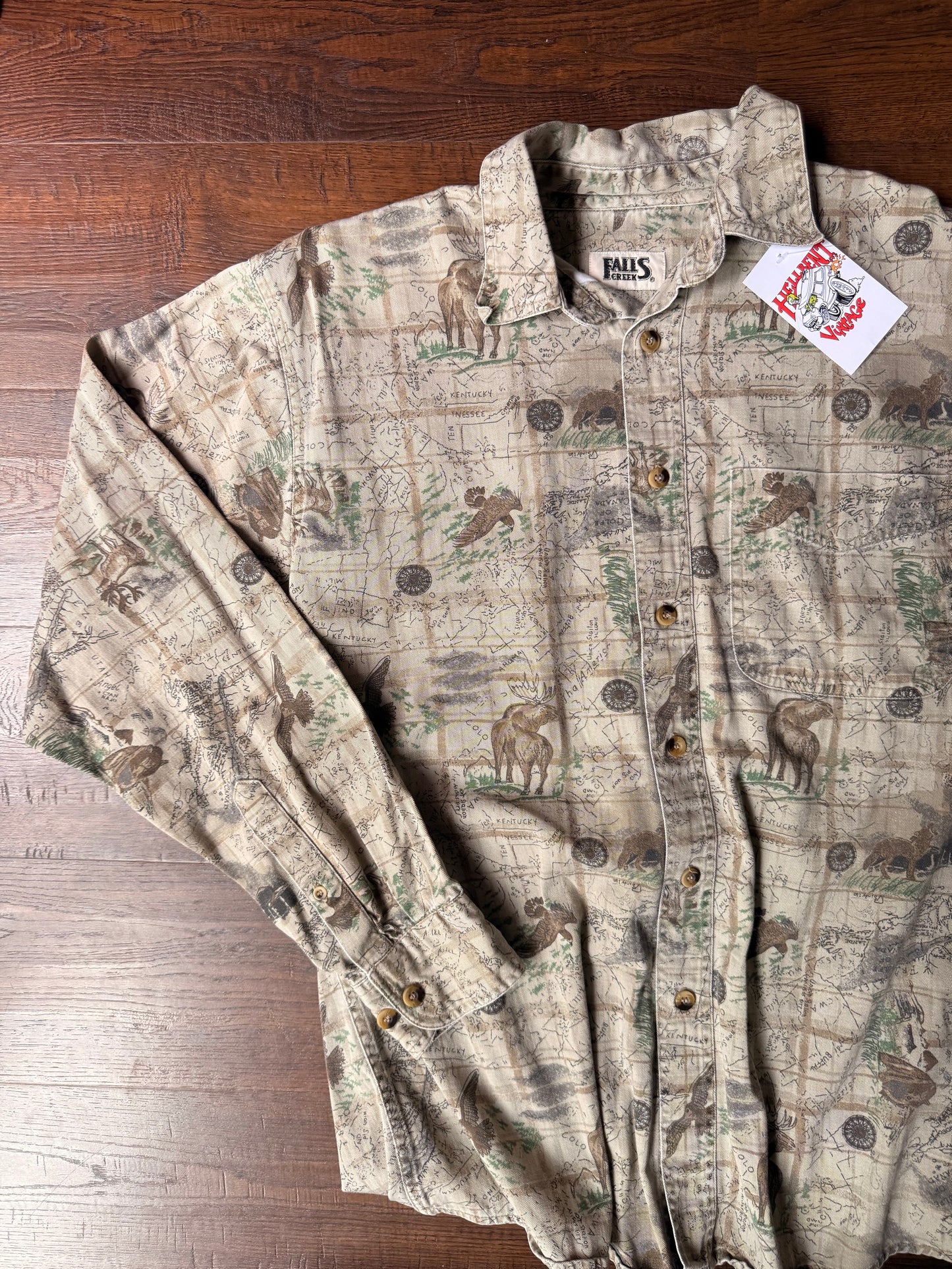 (L) Vtg midwest button up