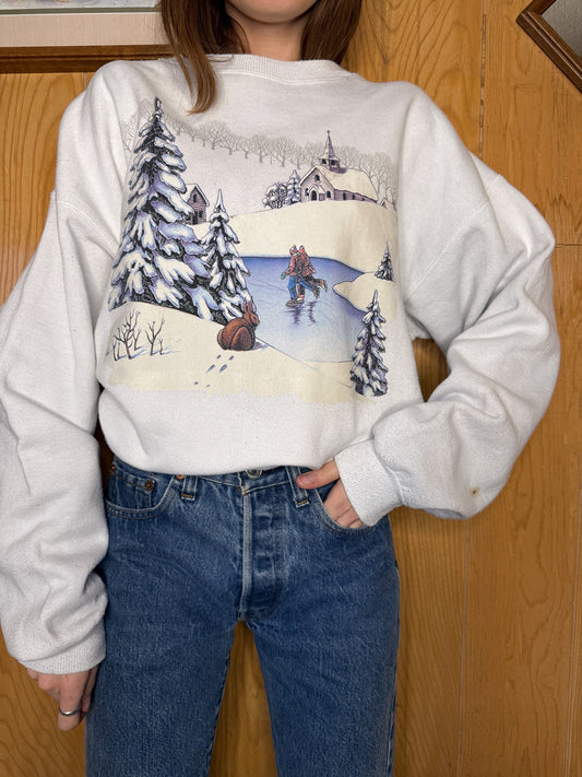 (XL) Vtg Winter Wonderland crewneck