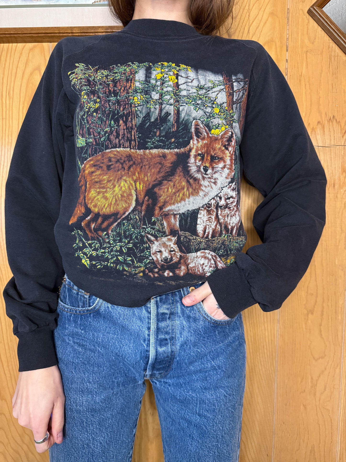 (M) Vtg Red Fox crewneck